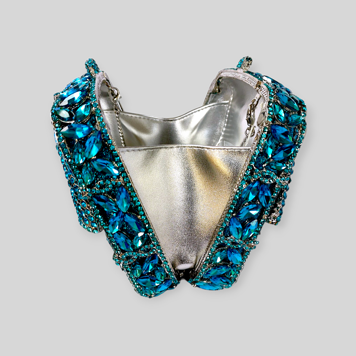 RITZY Blue Crystal Clutch