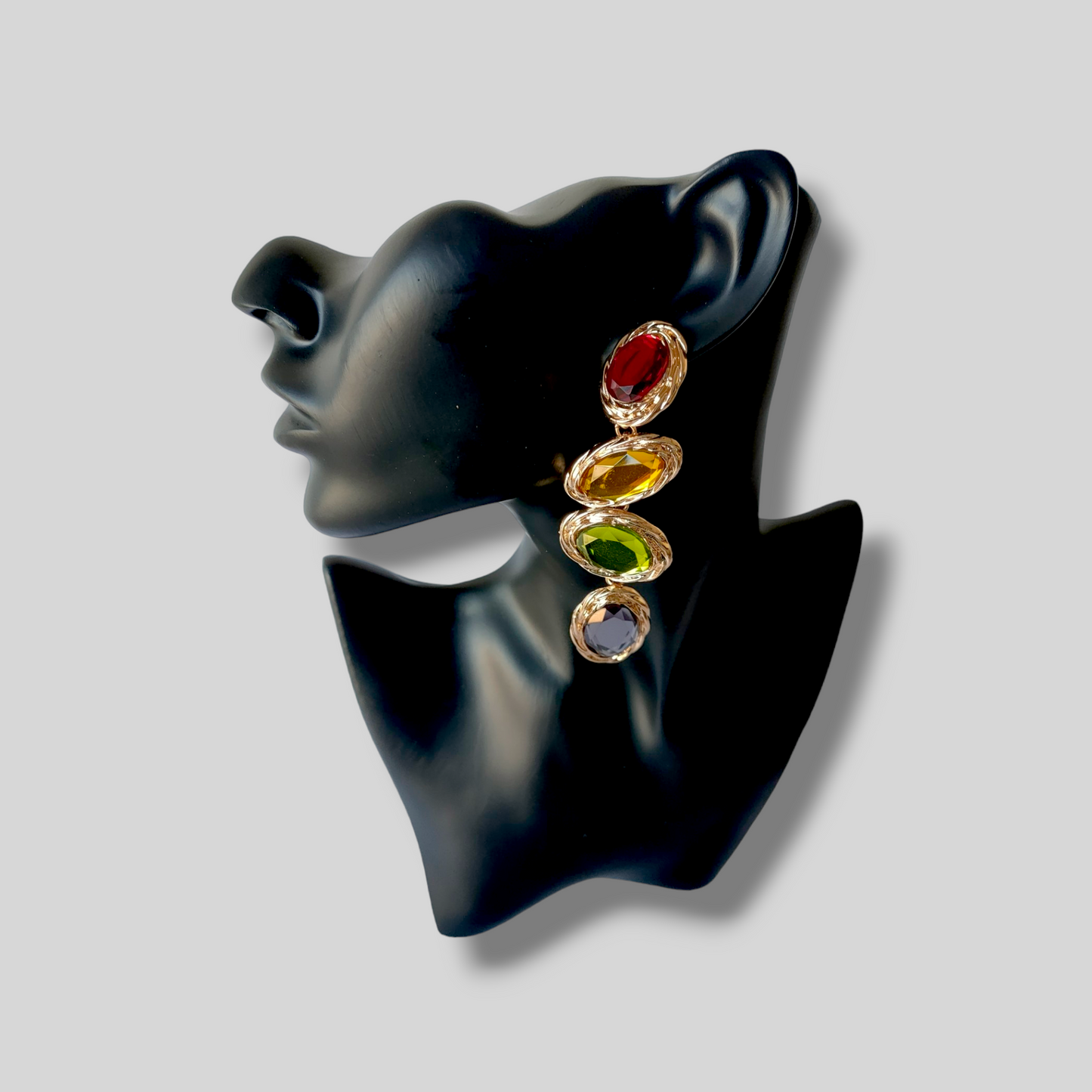 FAUNA Gold/Multi Chandelier Statement Earrings