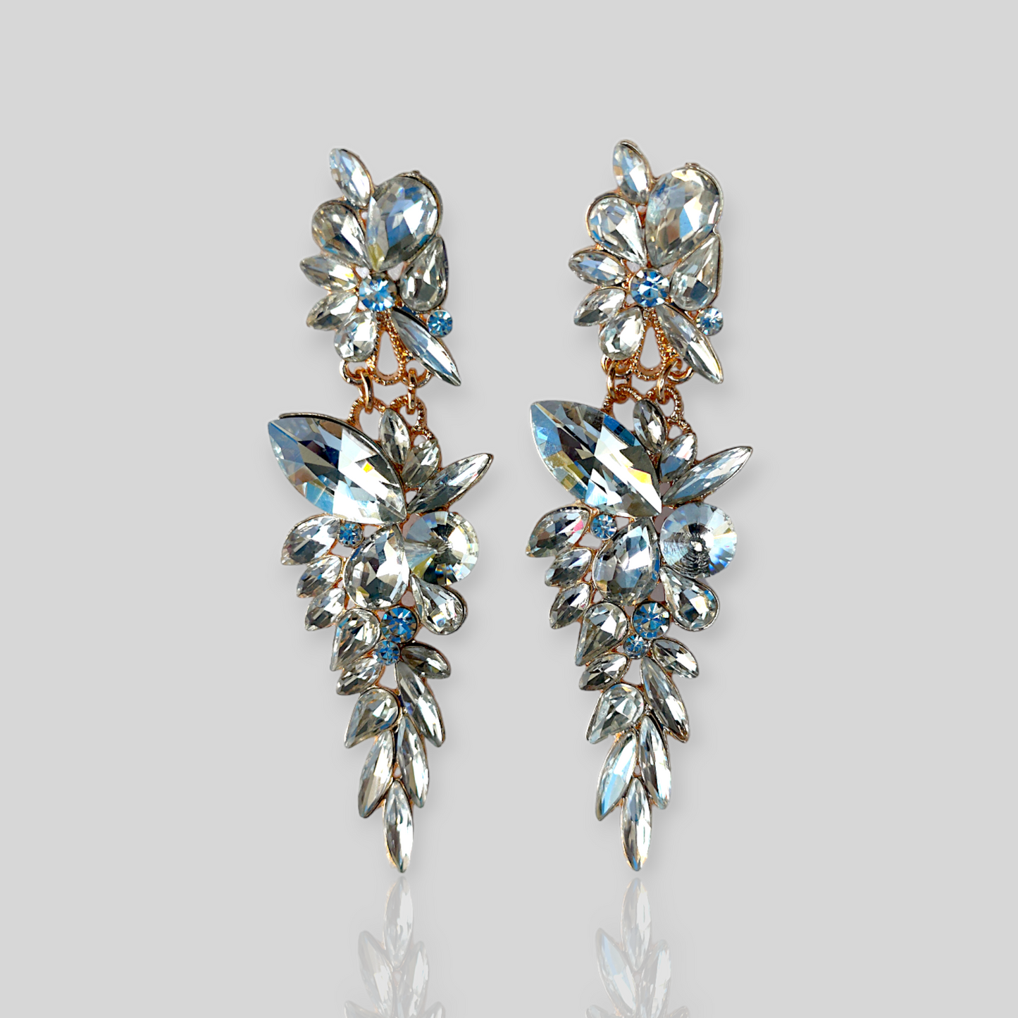 BLOOM Clear Chandelier Statement Earrings