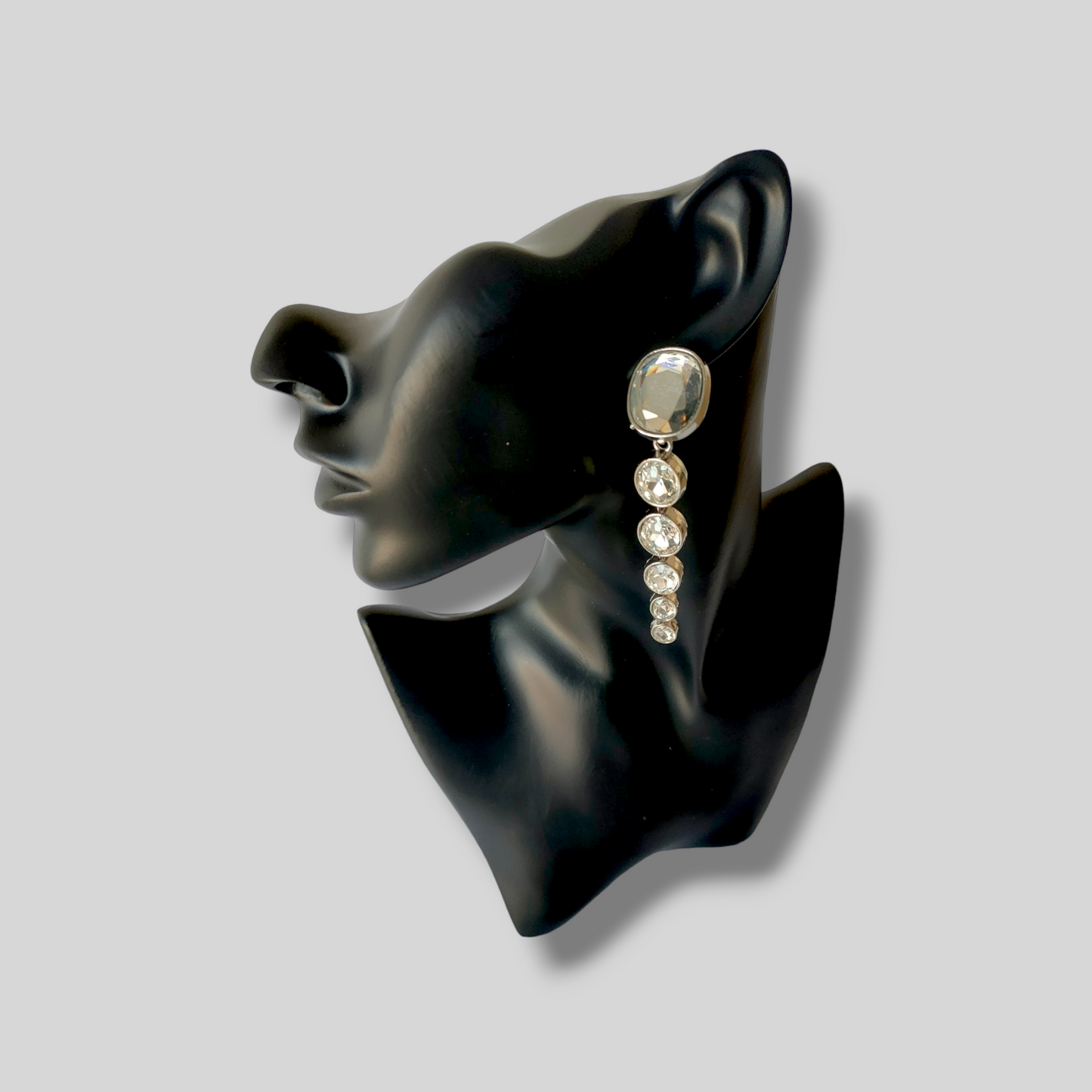 MISTY Silver Drop Statement Earrings