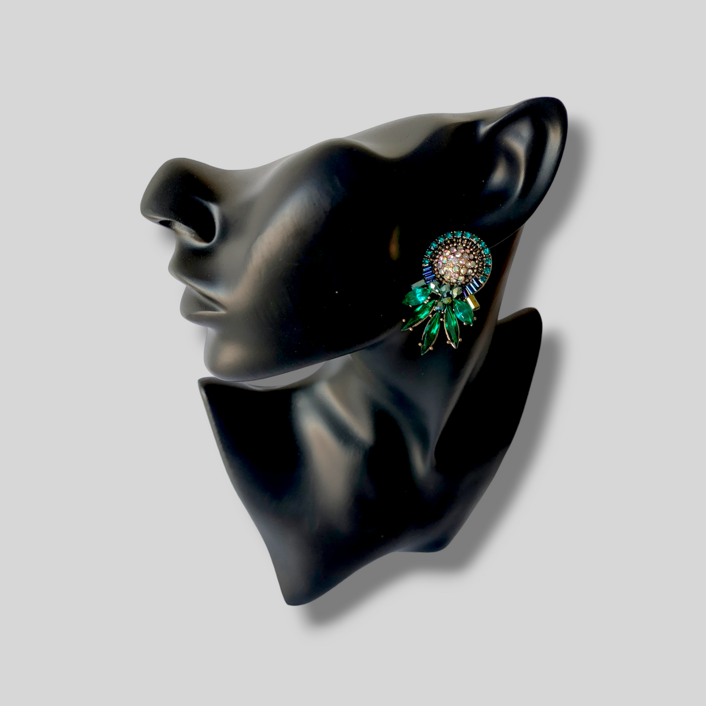 FROSTY Green Crystal Stud Earrings