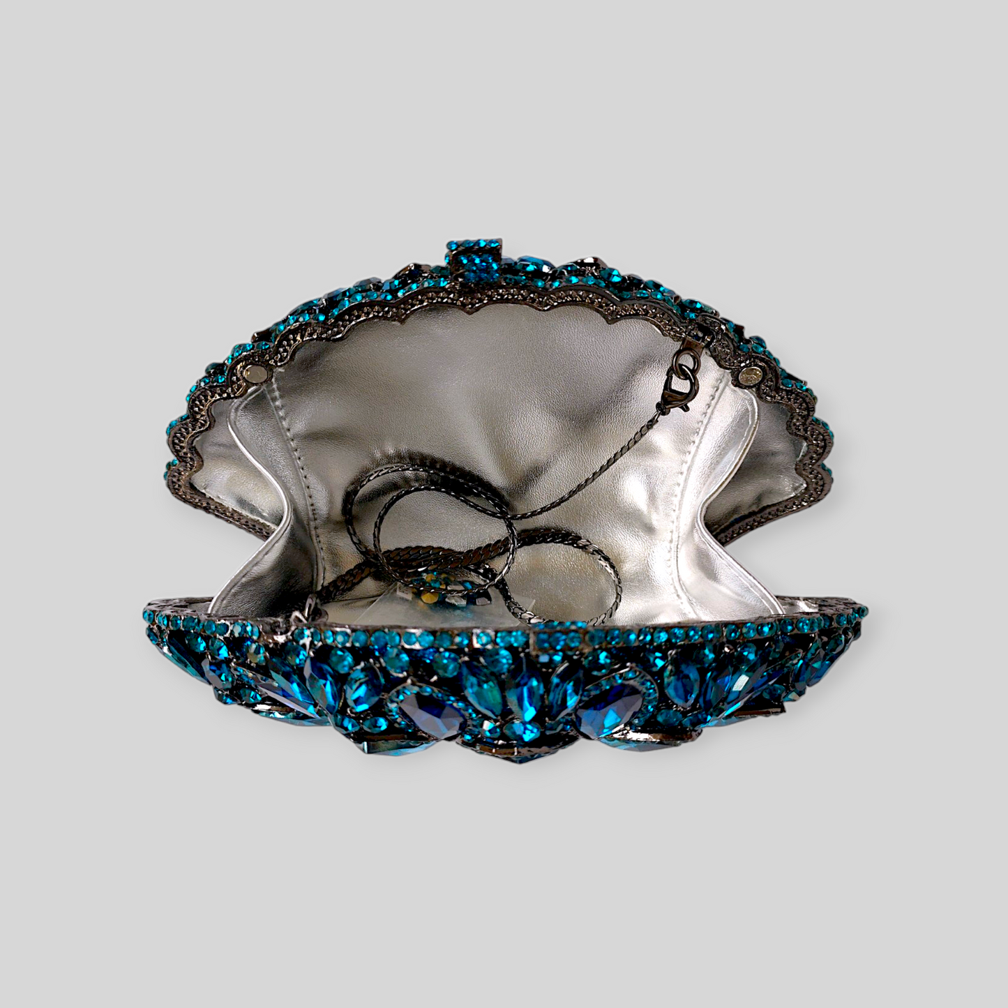 SWANKY Blue Crystal Clutch