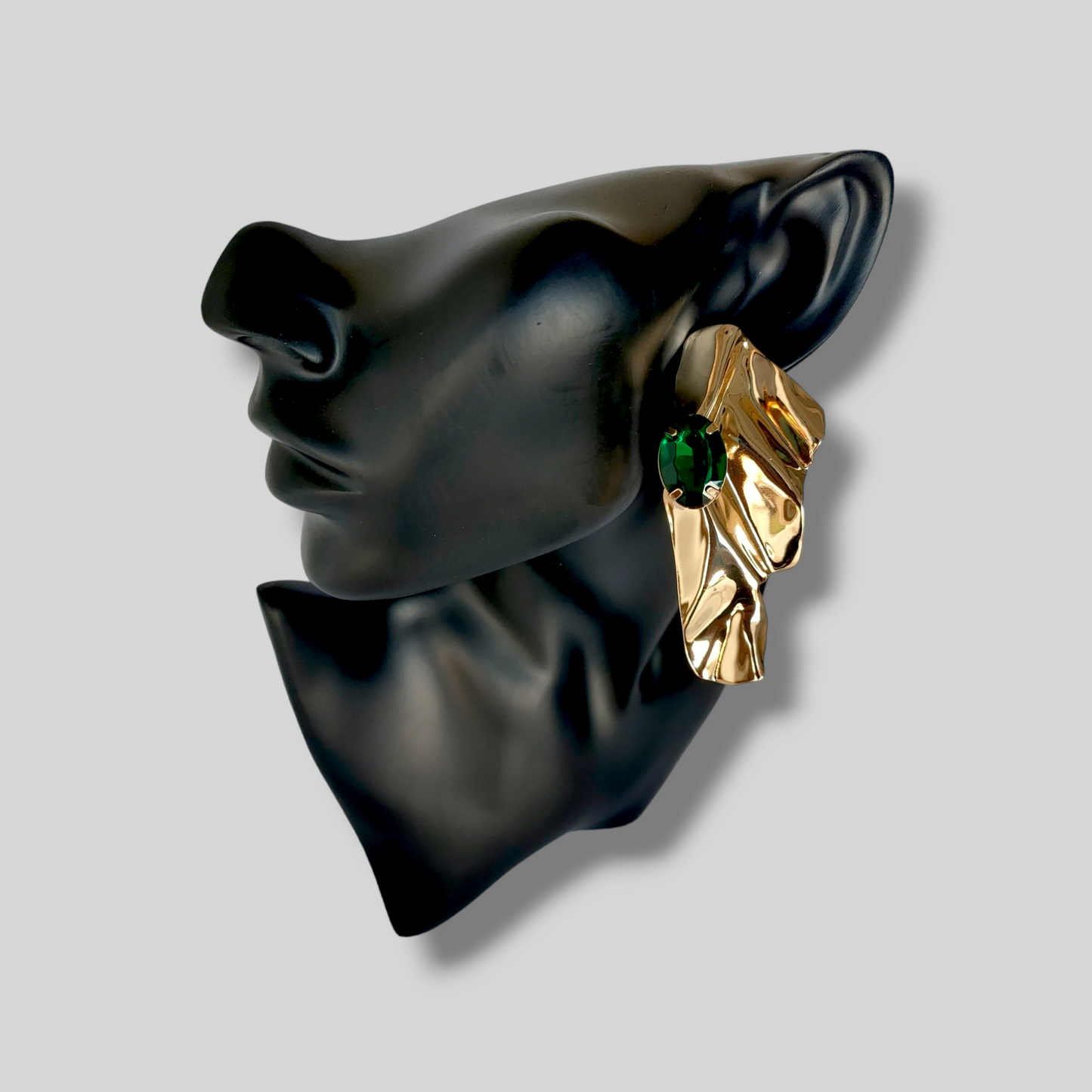 WAVE Gold/Green Statement Earrings