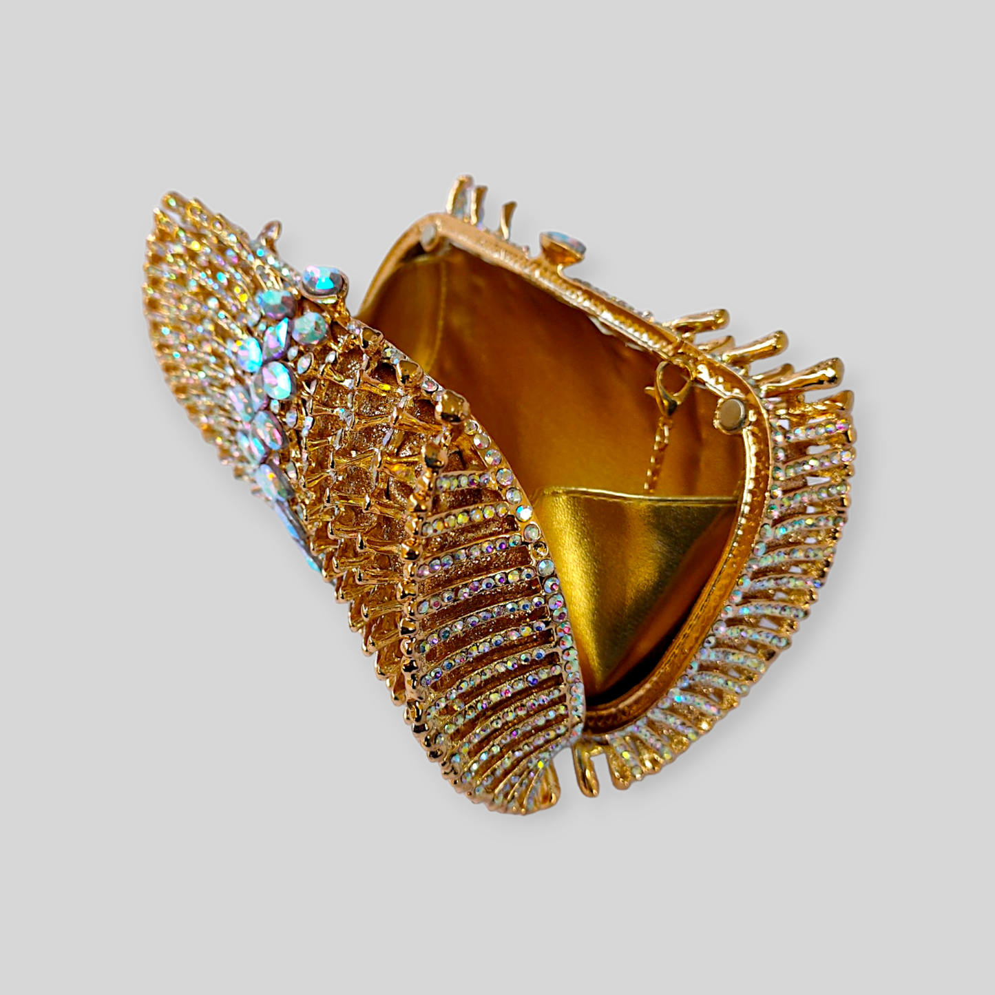 BEGUILE Gold Crystal Clutch