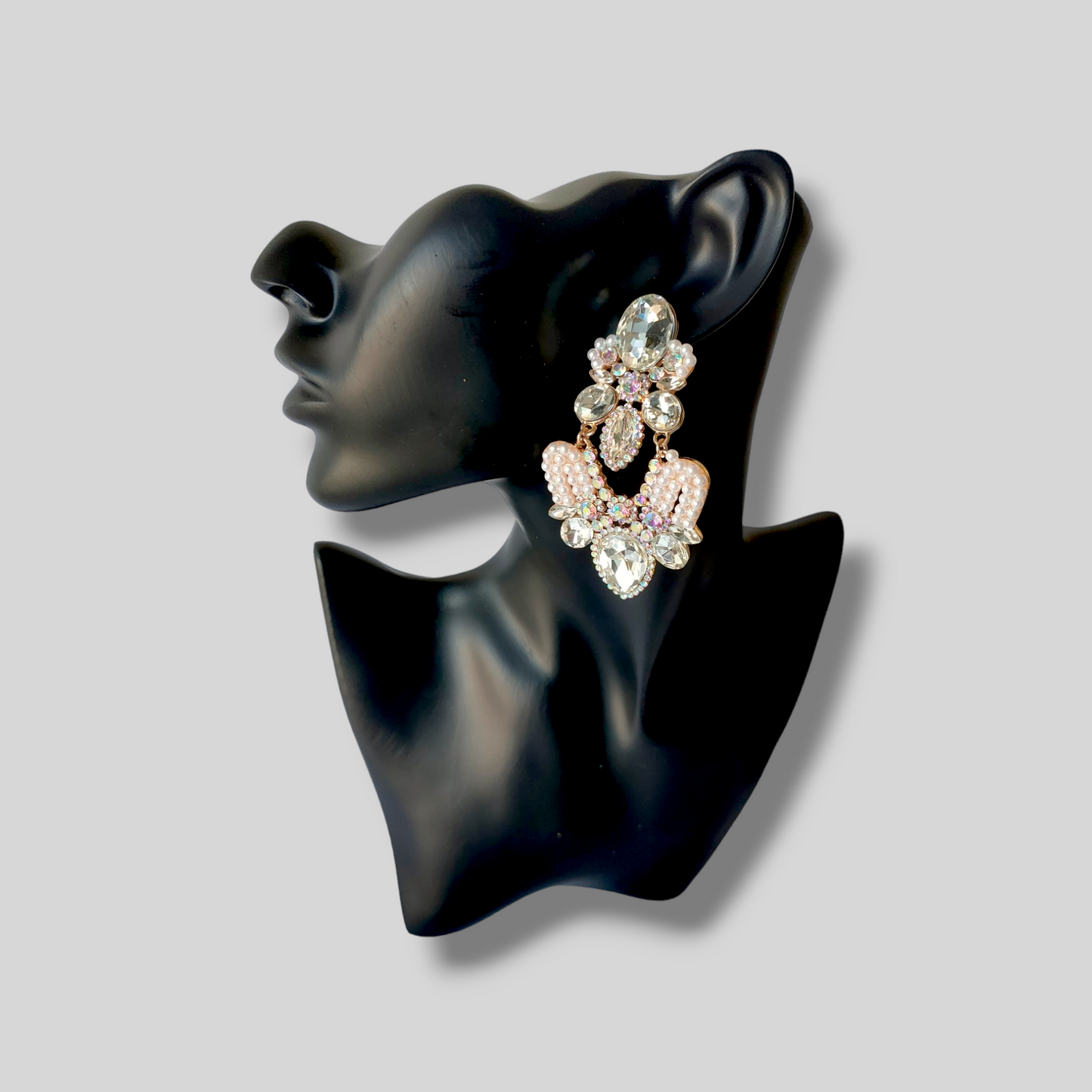 HAIL Clear Chandelier Statement Earrings