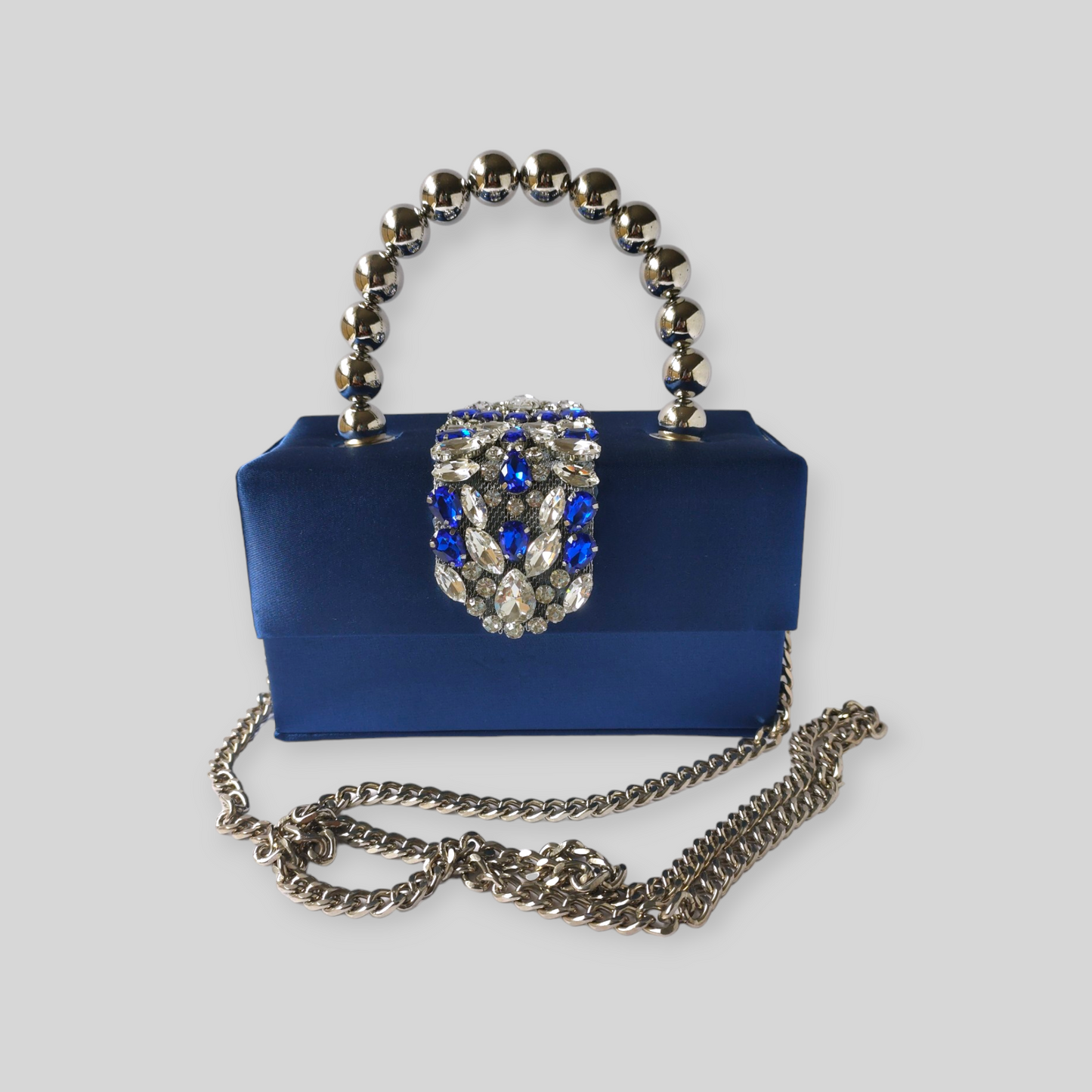 PLUSH Blue Silk Evening Bag