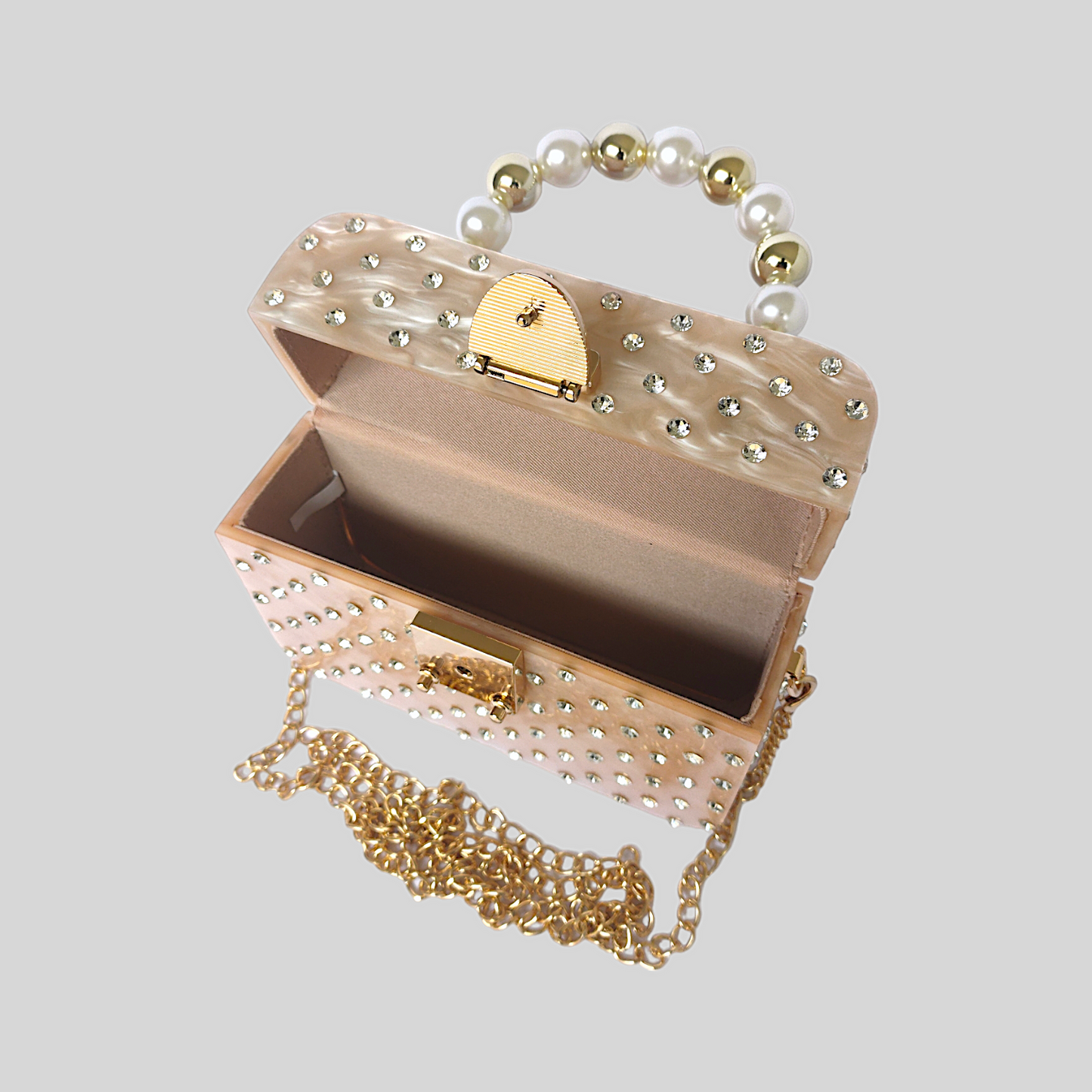 ENCHANT Khaki Acrylic Evening Bag