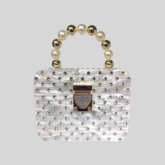 ENCHANT White Acrylic Evening Bag