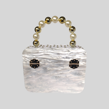 ENCHANT White Acrylic Evening Bag