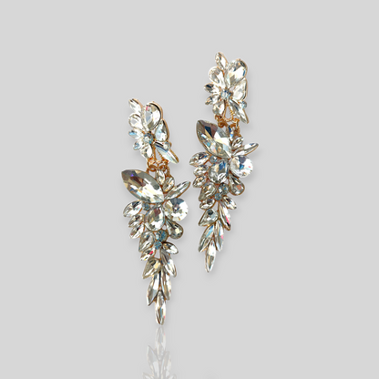 BLOOM Clear Chandelier Statement Earrings