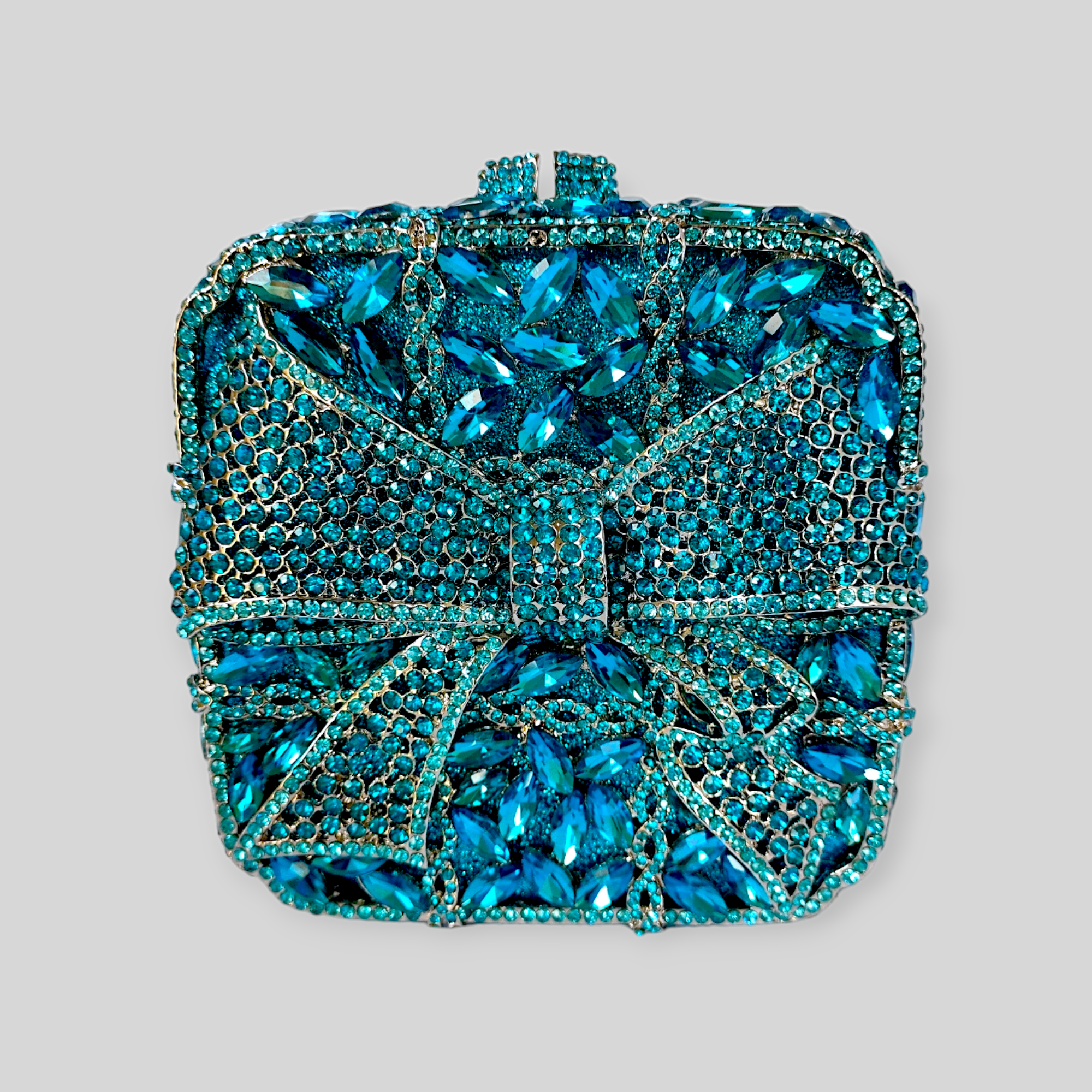 RITZY Blue Crystal Clutch