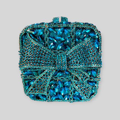 RITZY Blue Crystal Clutch
