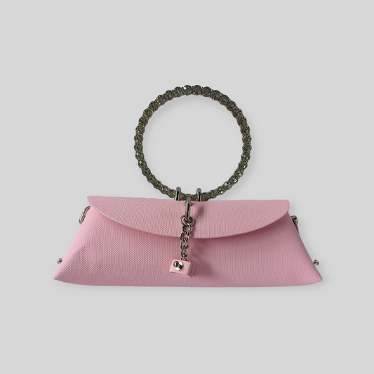 VOGUE Pink Leather Evening Bag