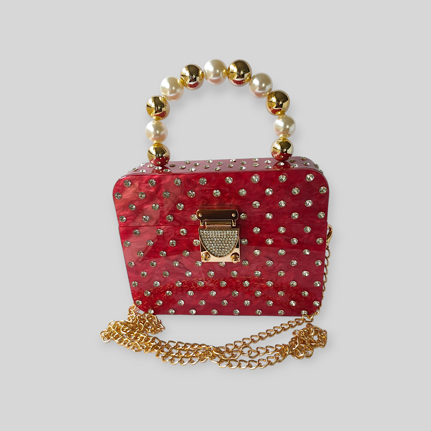 ENCHANT Red Acrylic Evening Bag