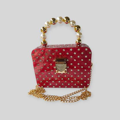 ENCHANT Red Acrylic Evening Bag