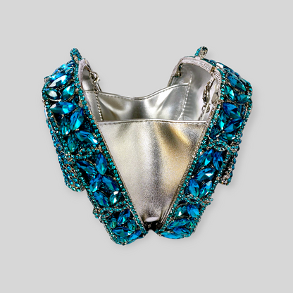 RITZY Blue Crystal Clutch