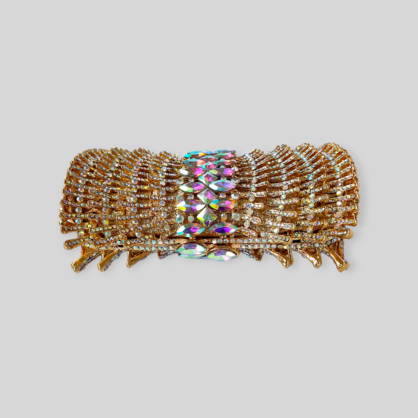 BEGUILE Gold Crystal Clutch