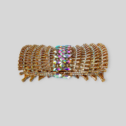BEGUILE Gold Crystal Clutch