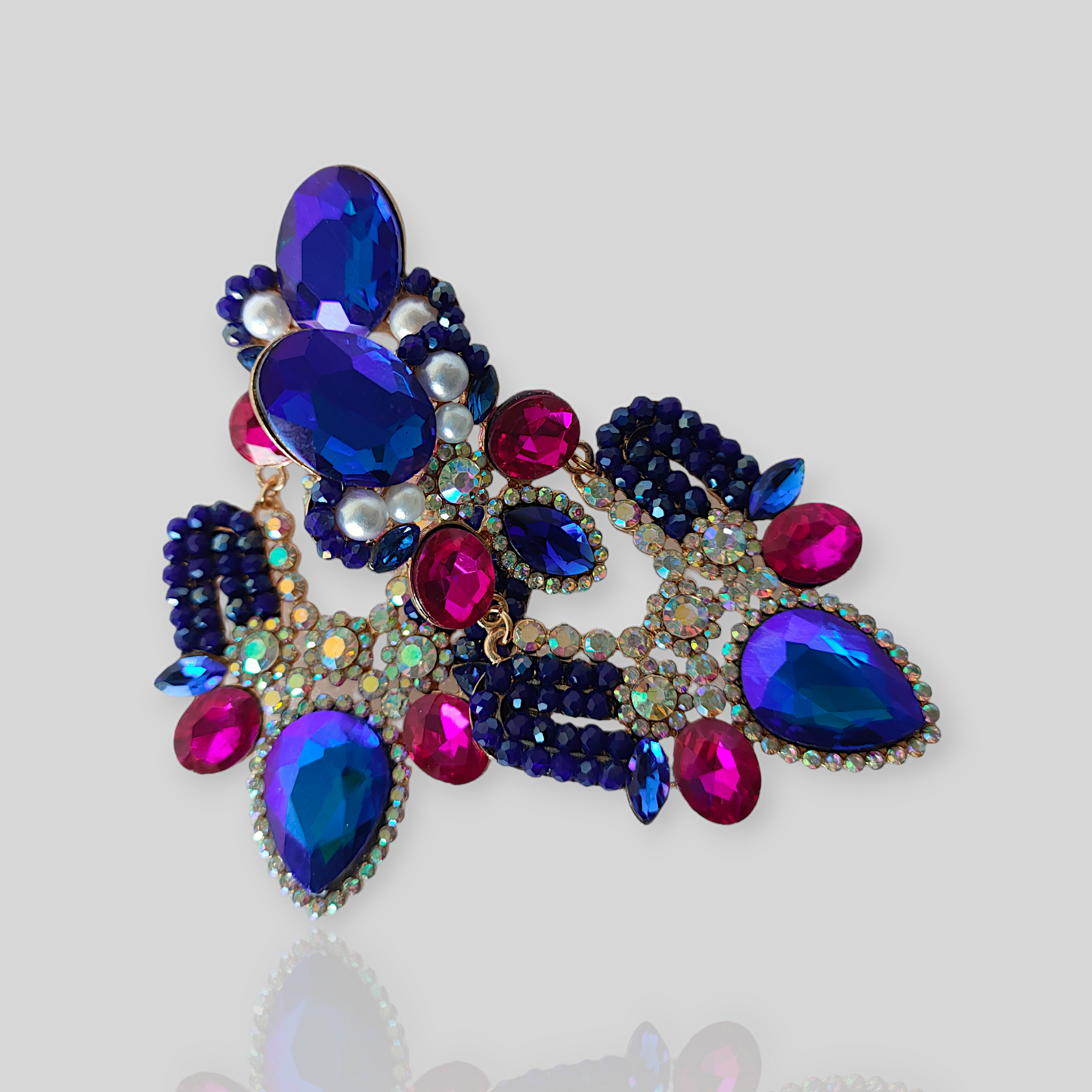 HAIL Blue Chandelier Statement Earrings