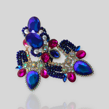 HAIL Blue Chandelier Statement Earrings