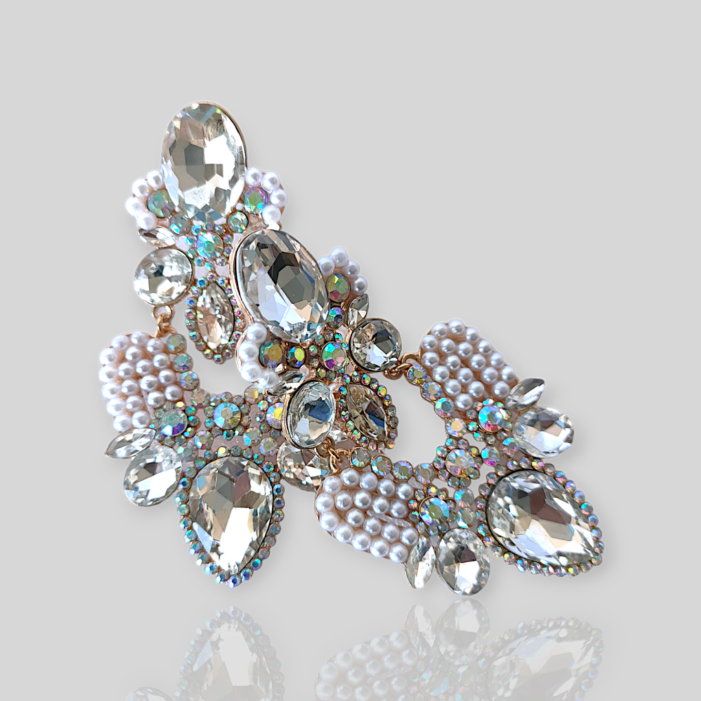 HAIL Clear Chandelier Statement Earrings