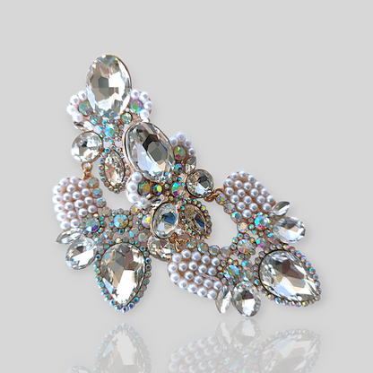 HAIL Clear Chandelier Statement Earrings