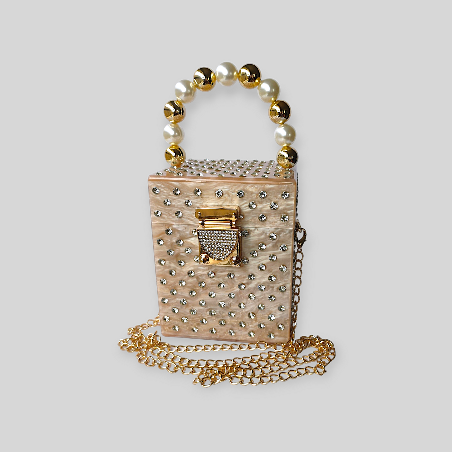 JAZZY Khaki Acrylic Evening Bag