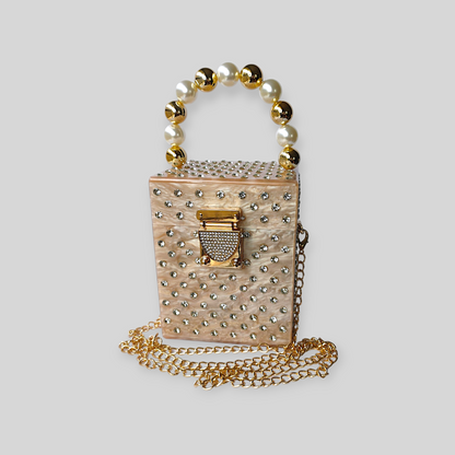 JAZZY Khaki Acrylic Evening Bag