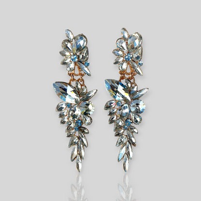 BLOOM Clear Chandelier Statement Earrings