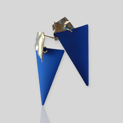 BREEZE Blue/Gold Drop Earrings