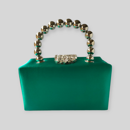 PLUSH Green Silk Evening Bag