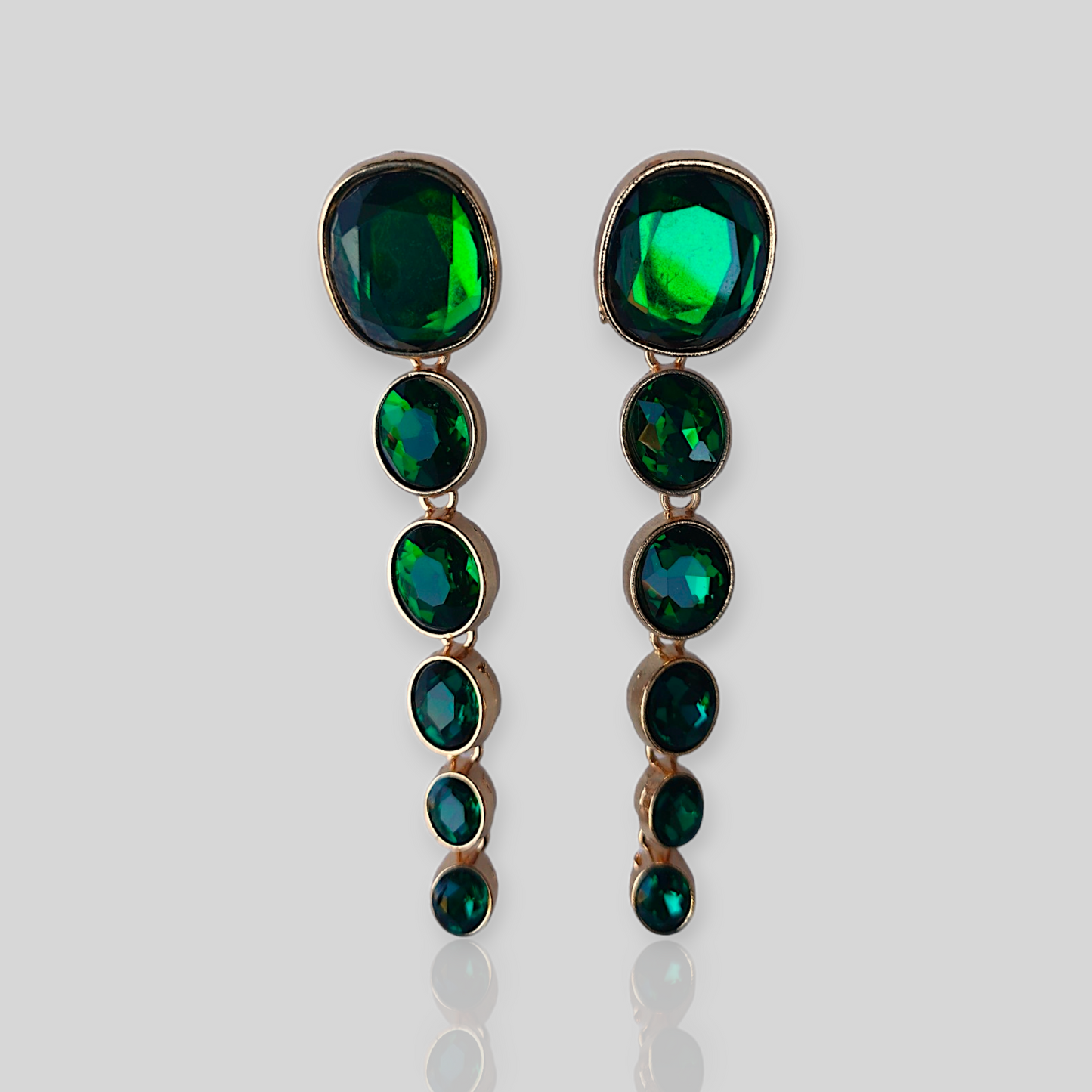 MISTY Green Drop Statement Earrings