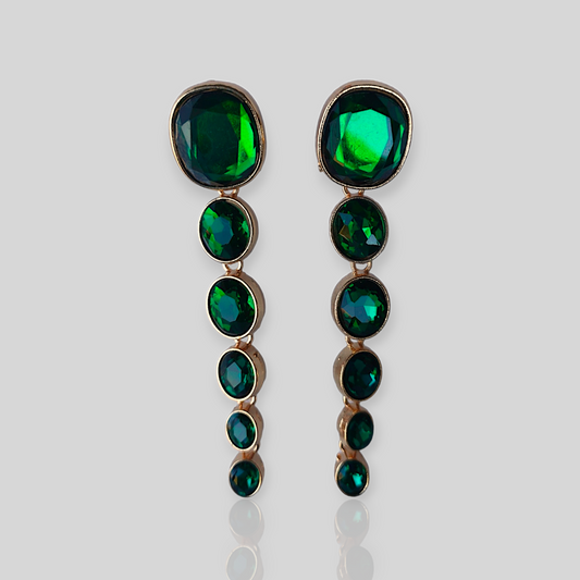 MISTY Green Drop Statement Earrings