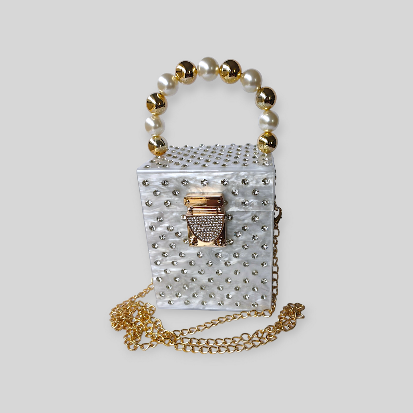 JAZZY White Acrylic Evening Bag