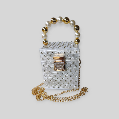 JAZZY White Acrylic Evening Bag