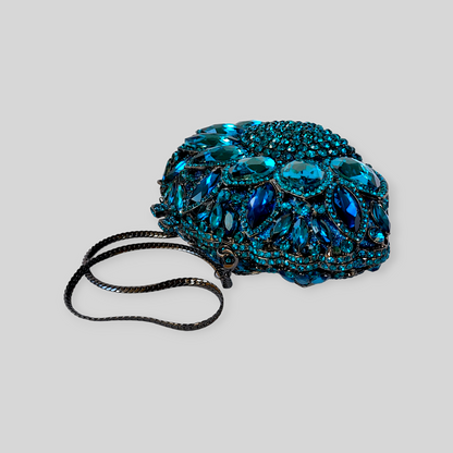 SWANKY Blue Crystal Clutch