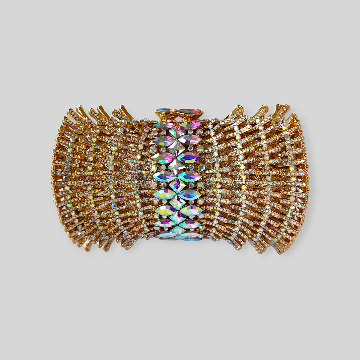BEGUILE Gold Crystal Clutch