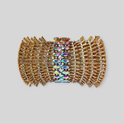 BEGUILE Gold Crystal Clutch