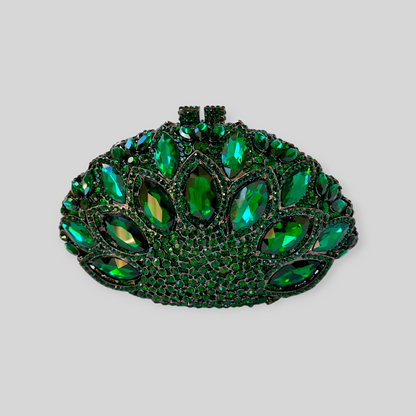 SWANKY Green Crystal Clutch
