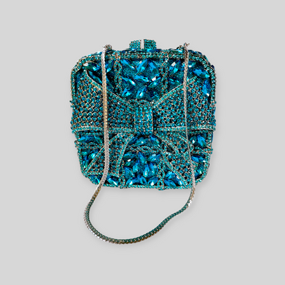 RITZY Blue Crystal Clutch
