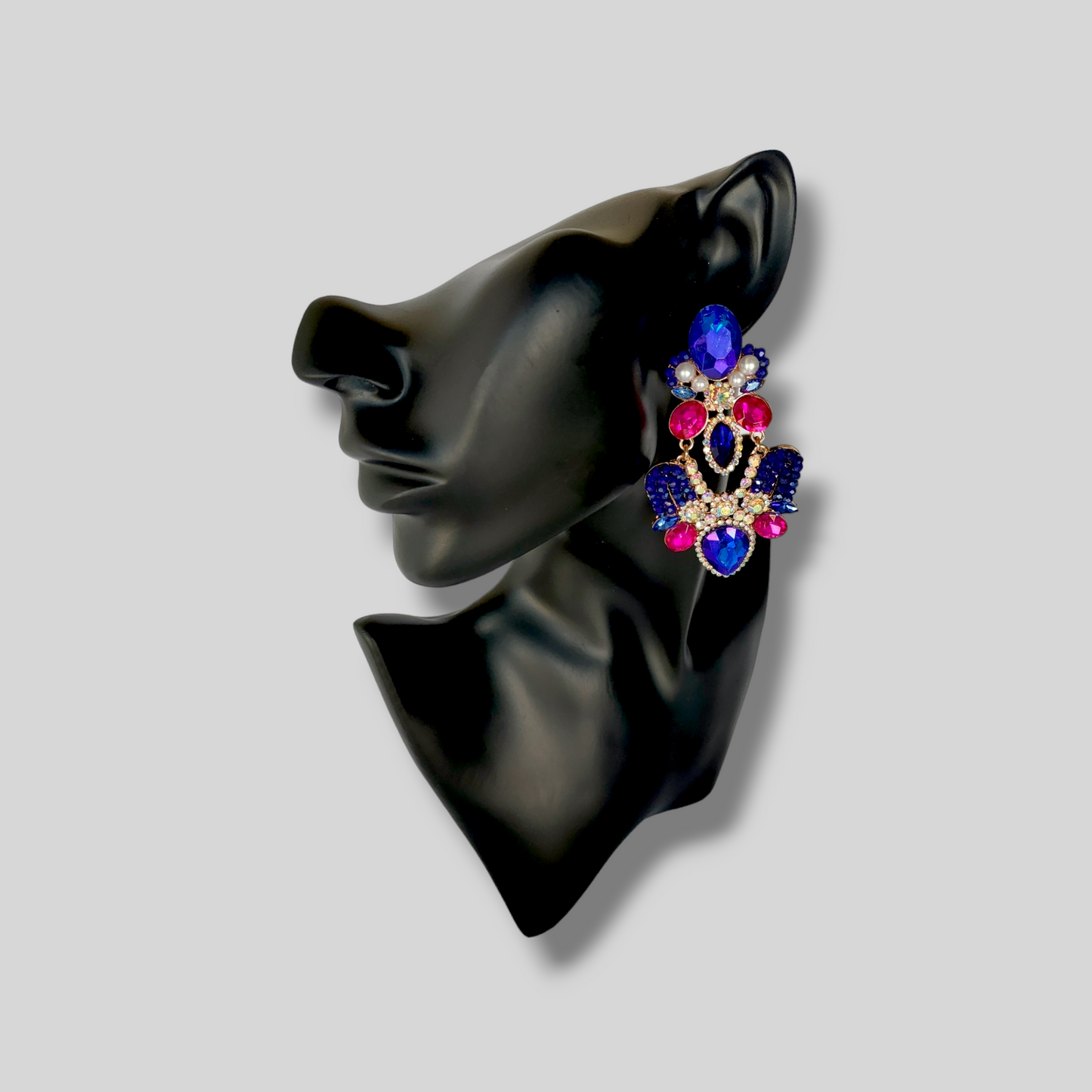 HAIL Blue Chandelier Statement Earrings