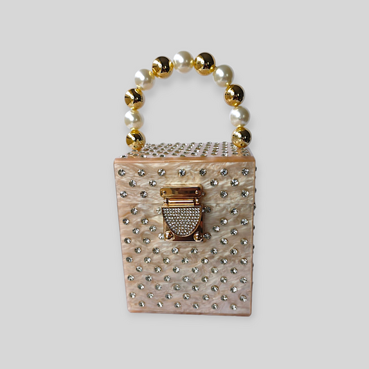 JAZZY Khaki Acrylic Evening Bag