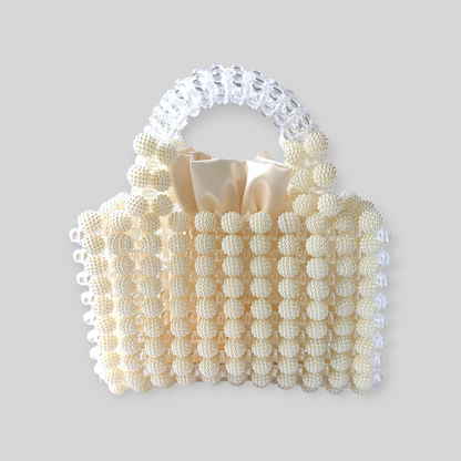 SNAZZY White Beaded Evening Bag