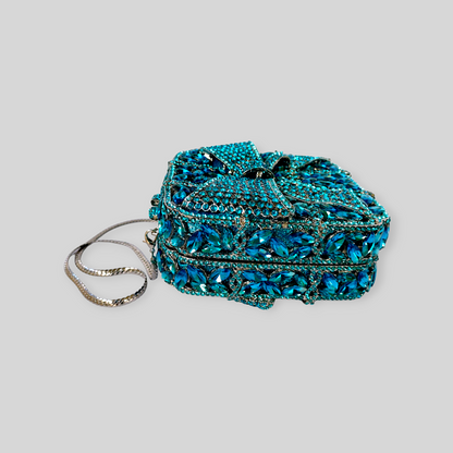 RITZY Blue Crystal Clutch