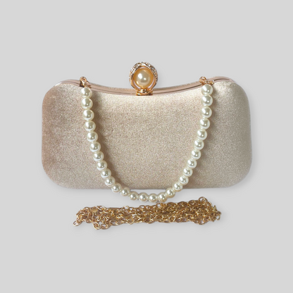 SLEEK Nude Velvet Clutch
