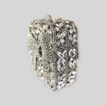 RITZY Silver Crystal Clutch