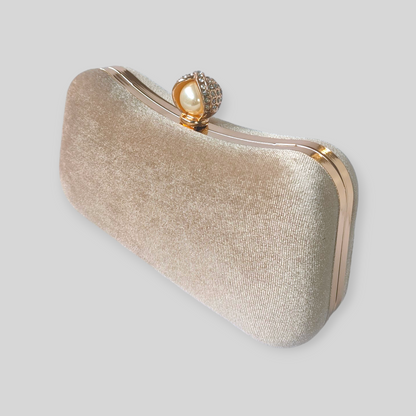 SLEEK Nude Velvet Clutch