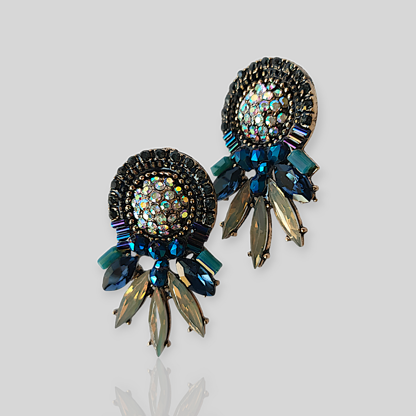 FROSTY Blue Crystal Stud Earrings