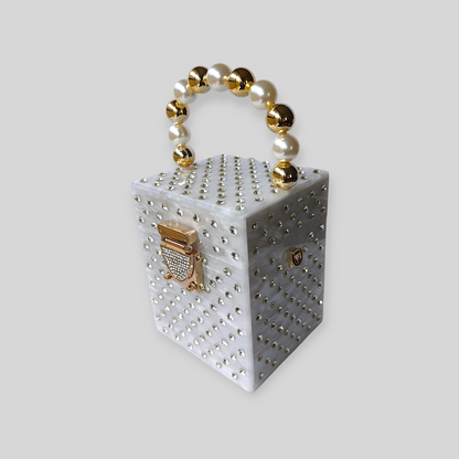 JAZZY White Acrylic Evening Bag