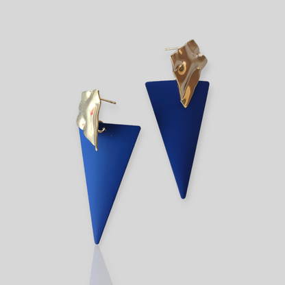 BREEZE Blue/Gold Drop Earrings